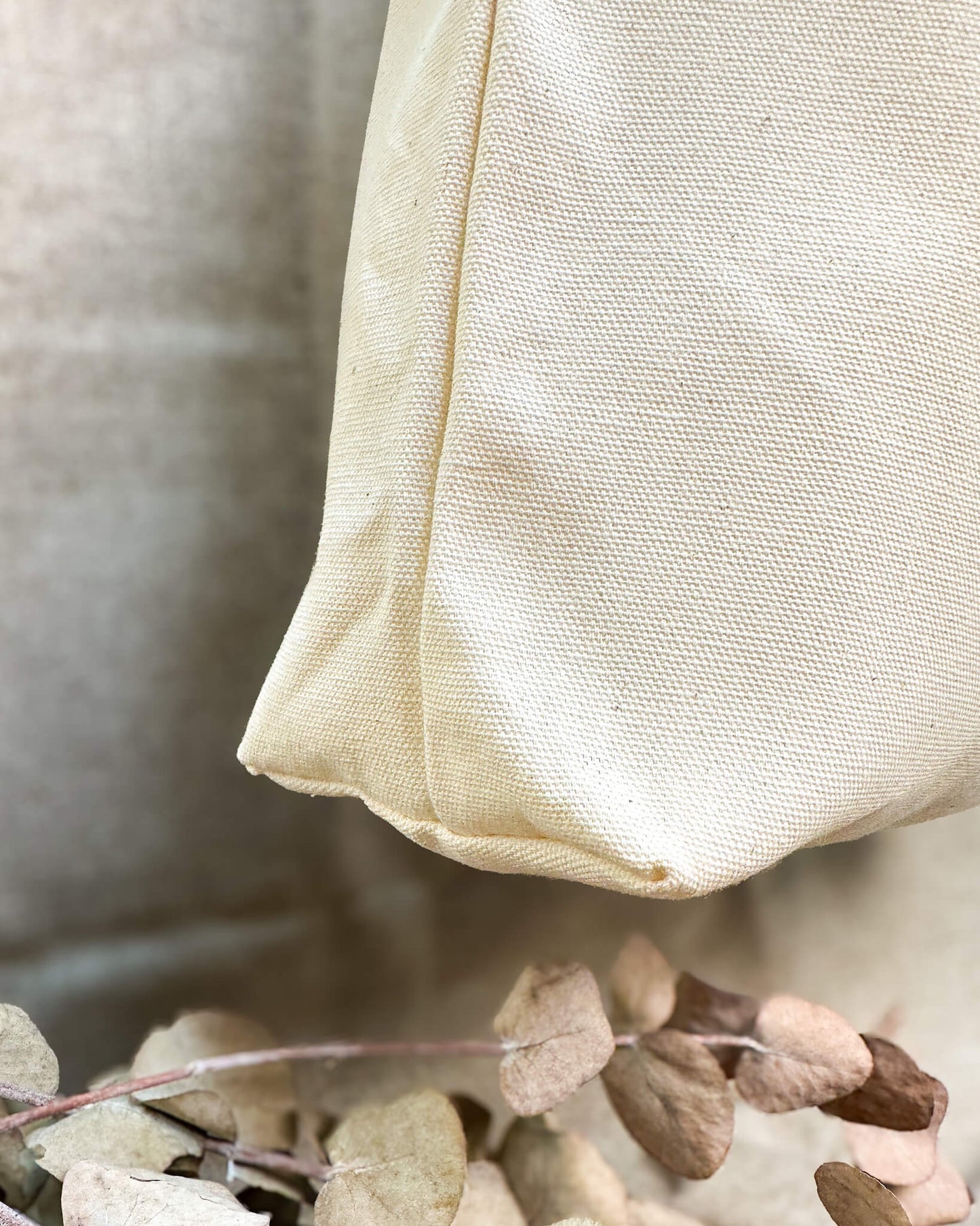 Ecobag em sarja de algodão cru com fundo