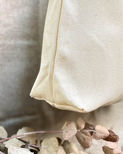 Ecobag em sarja de algodão cru com fundo