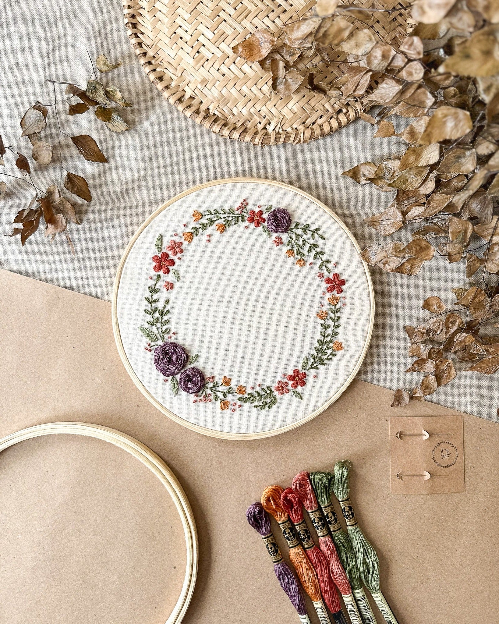 Kit Quero Bordar - Guirlanda floral