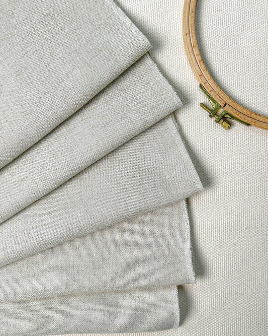 Kit com 5 cortes de linho madeira natural 30x30