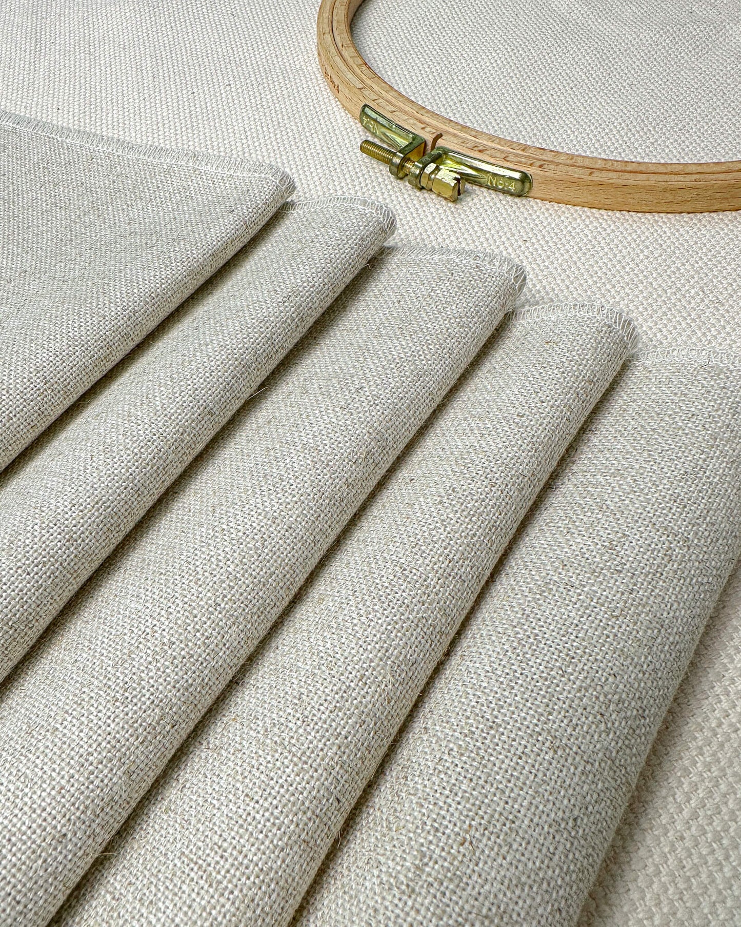 Kit com 5 cortes de linho madeira natural 30x30