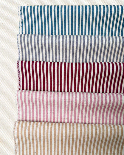 Kit com 5 cortes de algodão com linho estampado 30x30 - listrado