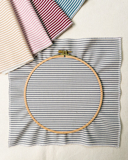 Kit com 5 cortes de algodão com linho estampado 30x30 - listrado