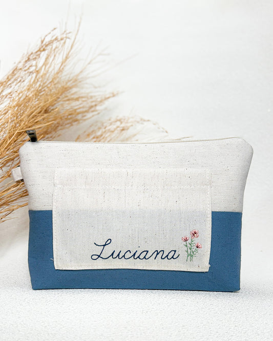 Nécessaire Inspira para bordar azul jeans duo