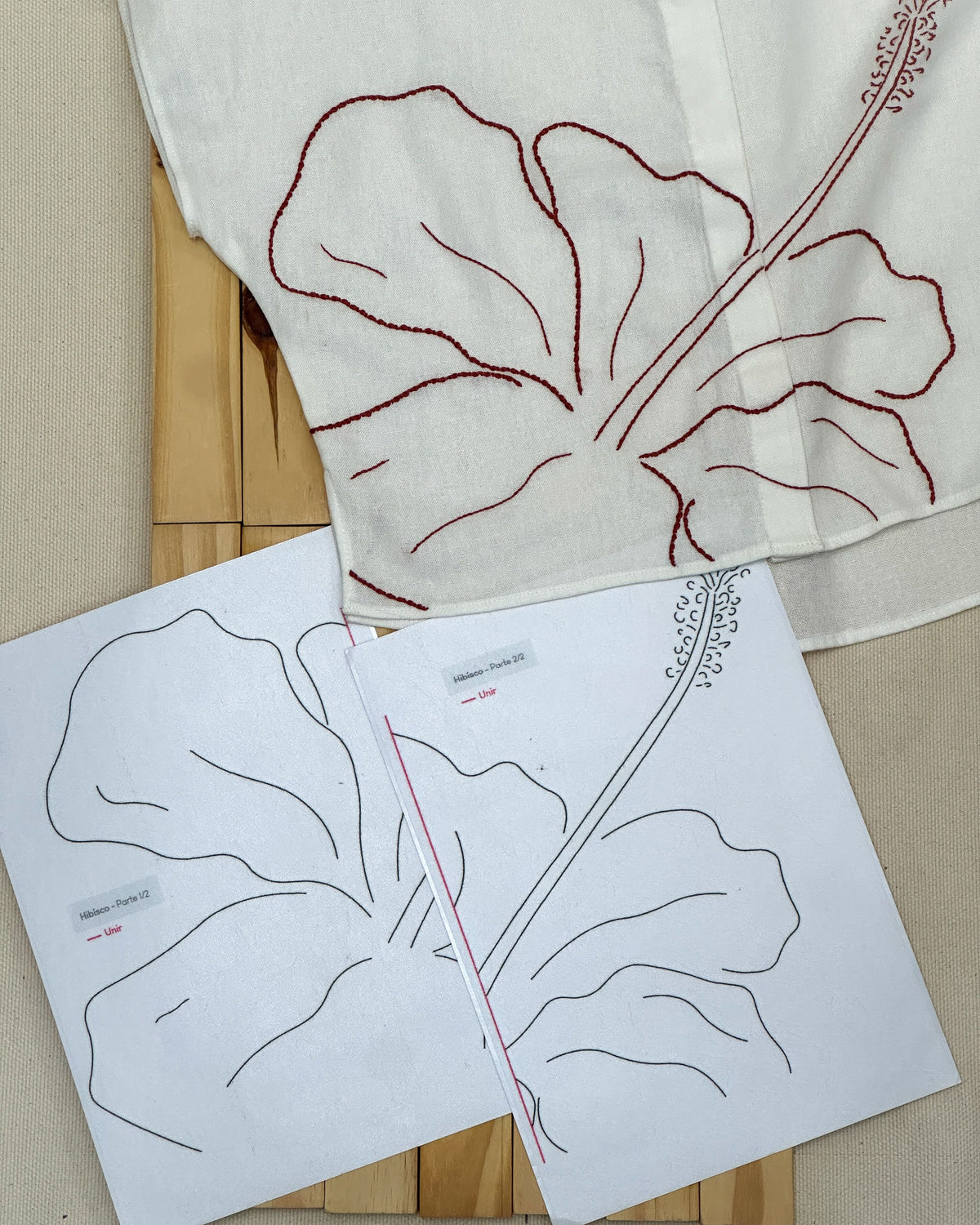 Aplique e Borde - Kit entretela adesiva - Hibisco | Ponto a Ponto 50
