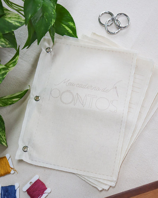 Meu Caderno de Pontos - Página em Algodão Cru (individual)