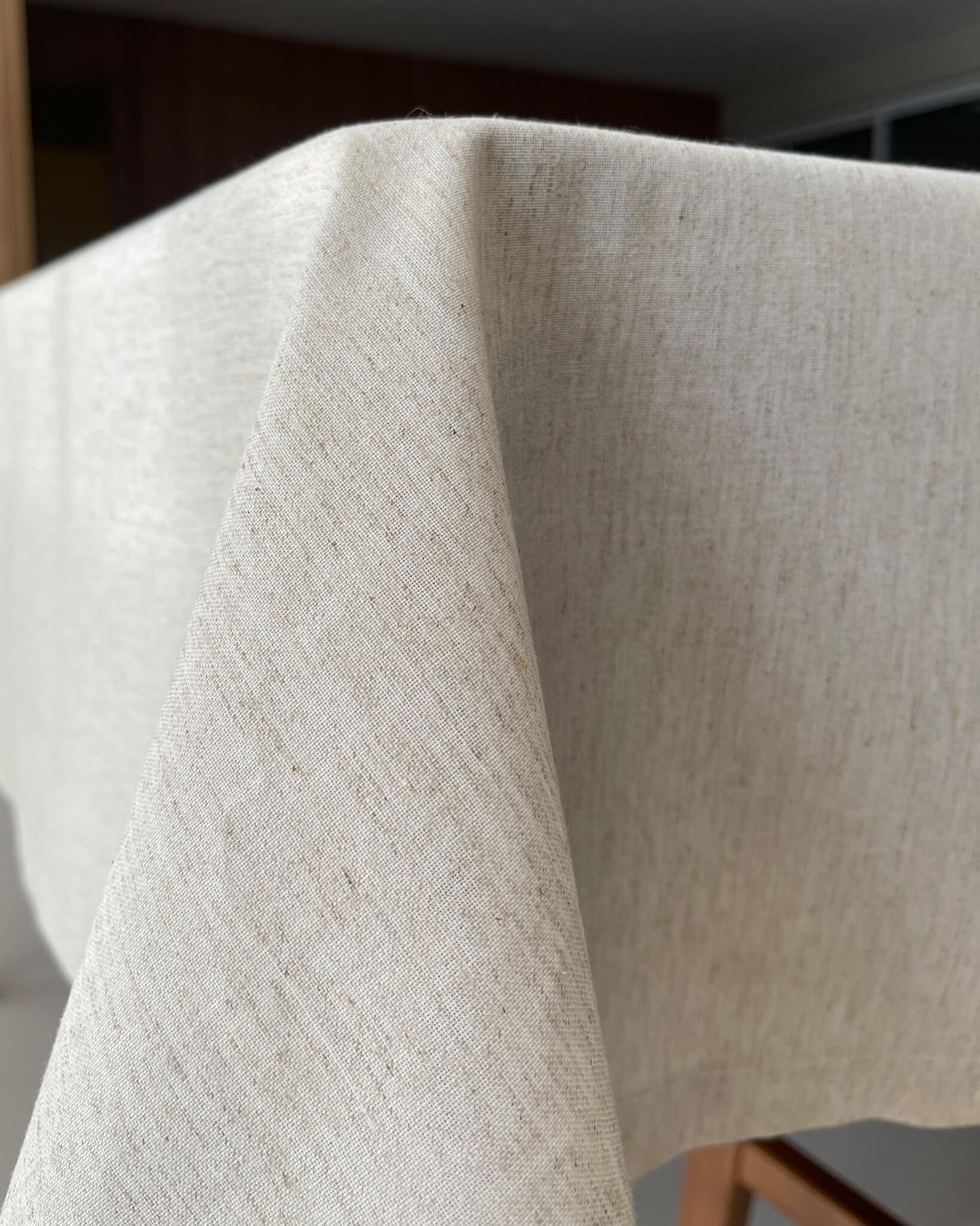 Toalha de Mesa redonda Döhler Clean Linhares Natural