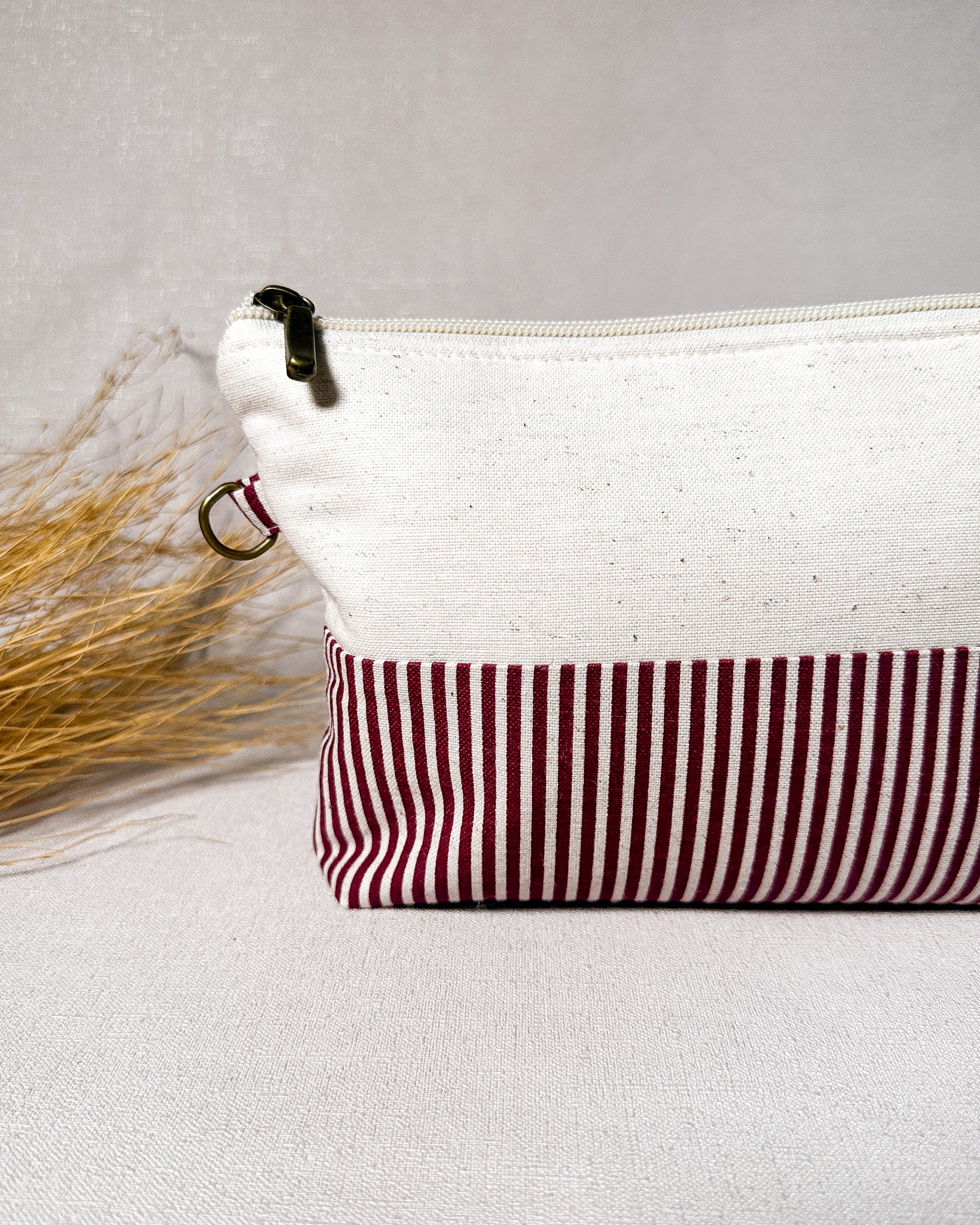 Necessaire Inspira para bordar listrada vinho duo