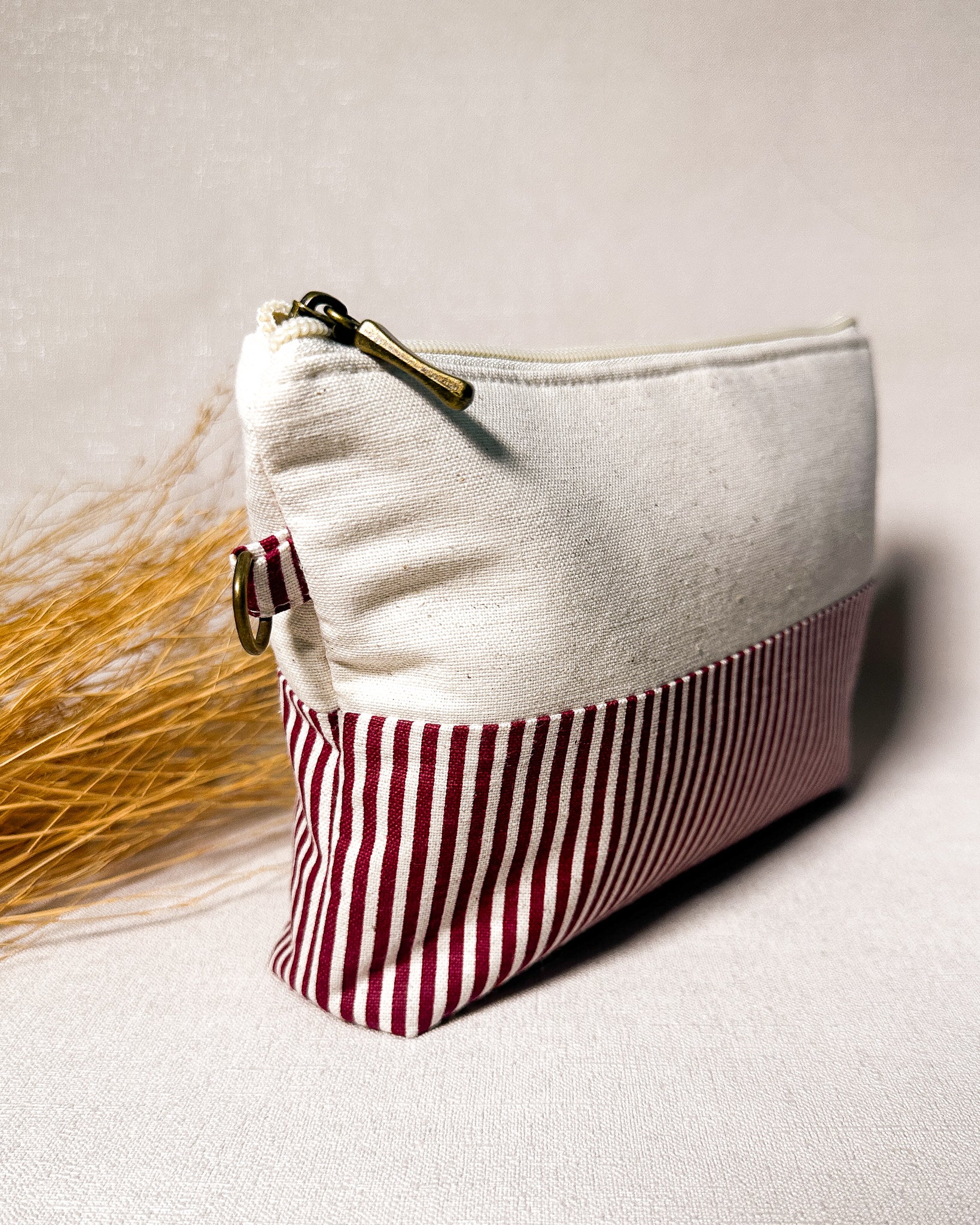 Necessaire Inspira para bordar listrada vinho duo