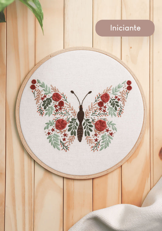Kit Quero Bordar - Borboleta floral