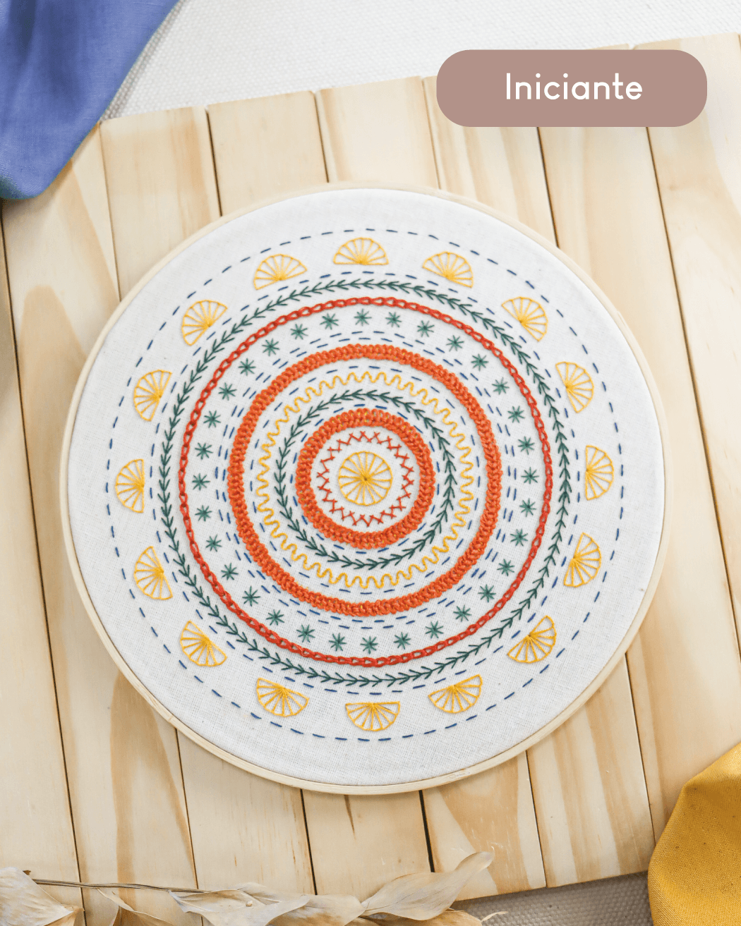 Kit Quero Bordar - Mandala colorida