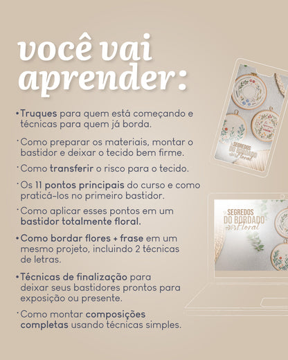 Curso Segredos do Bordado Floral