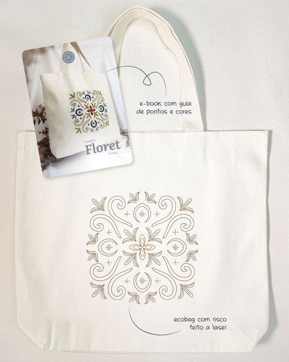 Ecobag com risco + E-book Coleção Floret