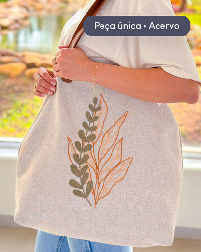 Totebag bordada Ramos | Peça única - Acervo