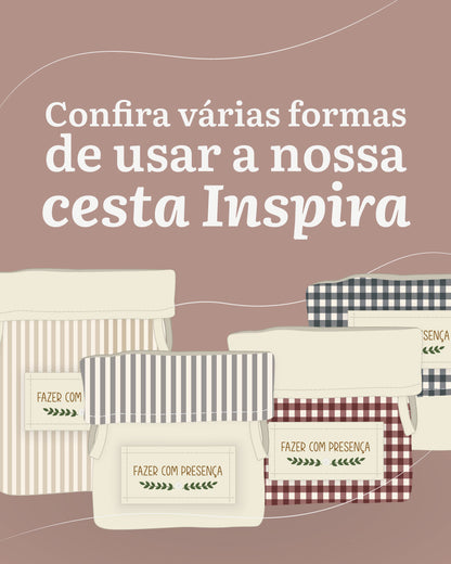 Cesta Inspira para bordar listrada grafite duo